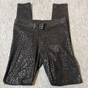 Victoria's Secret‎ PINK Leggings Women XS Animal Print Black Soft Stretch EUC